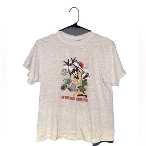 Vintage Looney Tunes Tasmanian Devil T-Shirt Youth Size 14/16 Gray Cartoon Tee